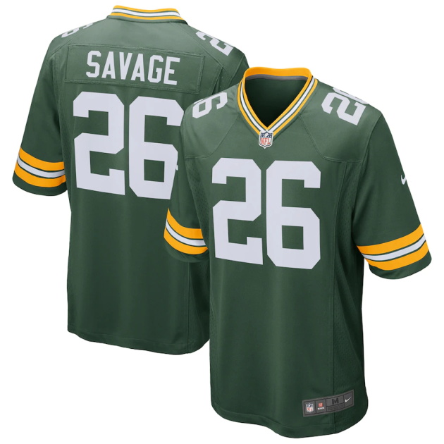 mens nike darnell savage green green bay packers game jersey